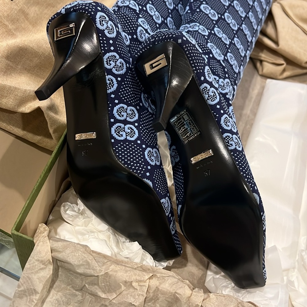 🔥🔥🔥Authentic Gucci Tech.GG Jersey Tom H175 over knees boots - Picture 4 of 17